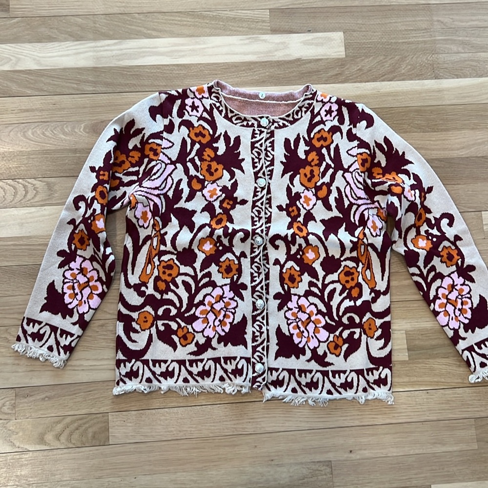 NWT Boho Floral Cardigan